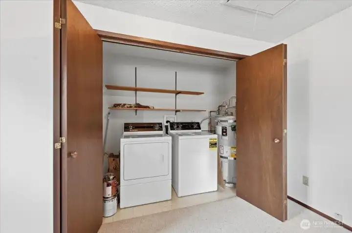 Laundry in rec room.
