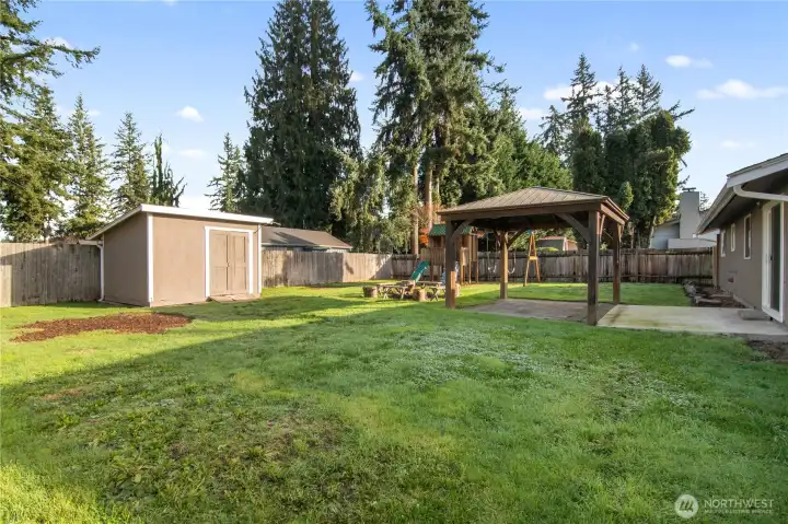 Large fenced back yard ready for your pets