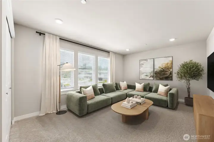 fourth upstairs bedrooms virtually staged as a bonus, tons of space to entertain!