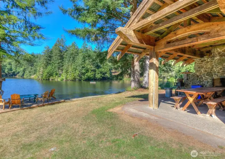 Beautiful Eagle Lake picnic area.  Stone fireplace and lots of cooking options including gas and charcoal grills.