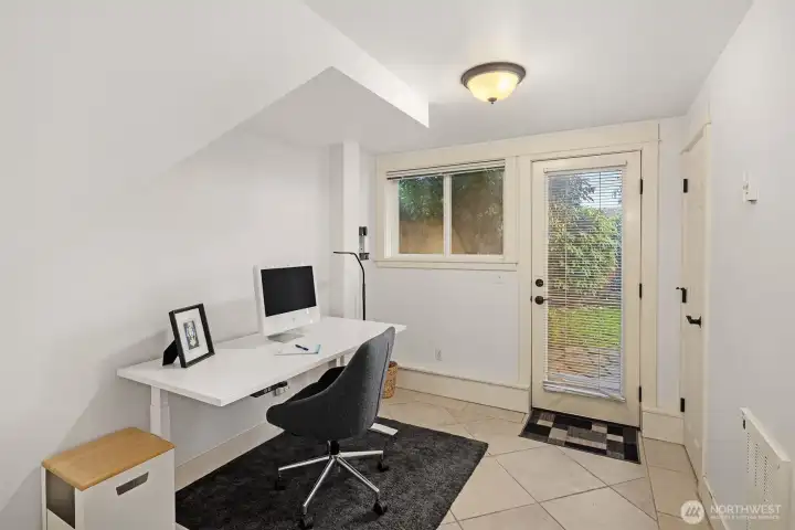 The 3rd bedroom also makes a great office with backyard access.