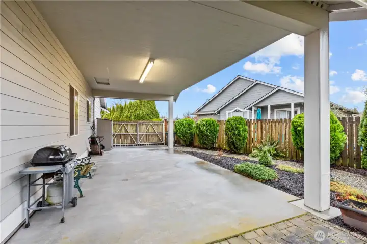 Covered RV/boat parking or outdoor entertaining.