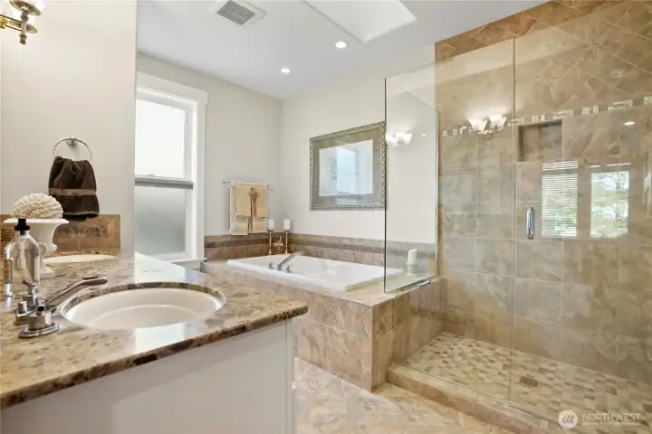 Primary Bathroom with huge walk-in shower