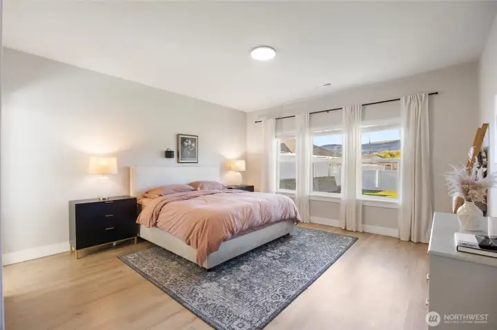 Primary suite is spacious with large windows Primary suite is spacious with large windows