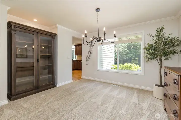 Formal dining room off the kitchen.
