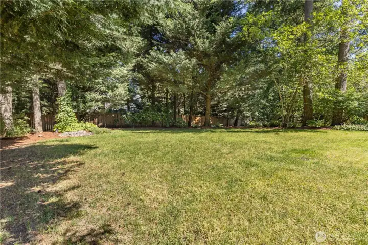 Enjoy this lush, well-manicured lawn, the perfect canvas for gardening, play, or hosting summer gatherings.