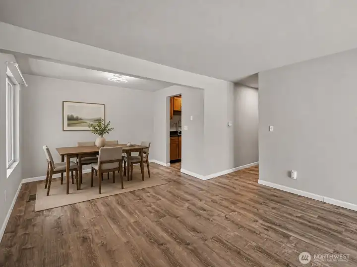 Dining area virtually Staged