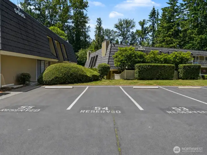 Spot #54 is the designated parking spot