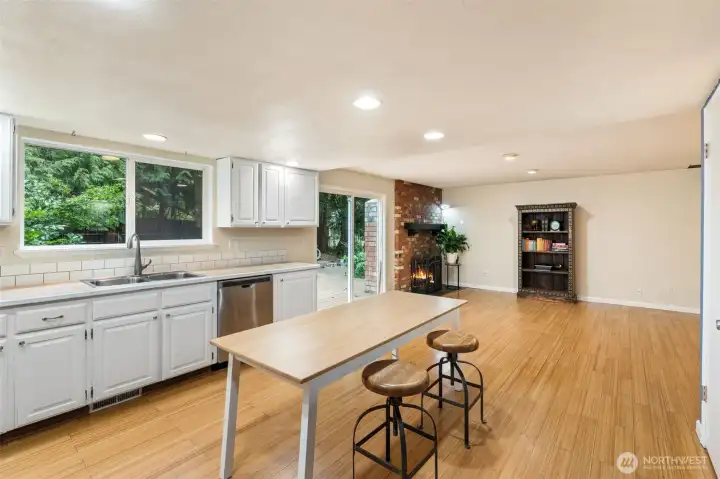 Kitchen and sitting room