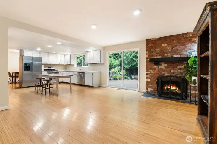 Sitting room and kitchen