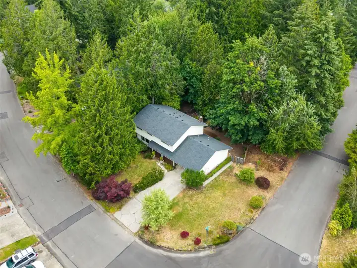 Aerial of front of house
