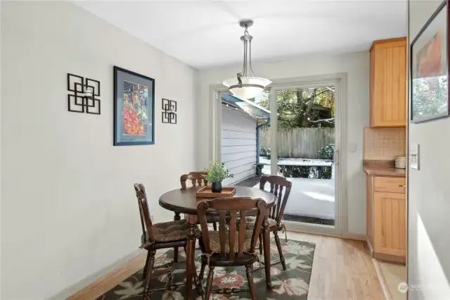 Dining room opens to back deck.