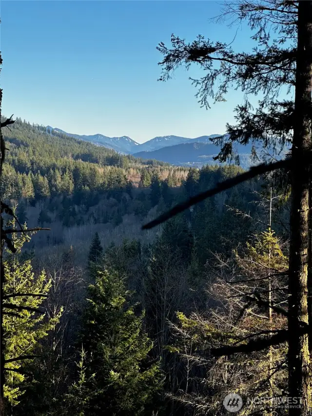 Distant mountain range views