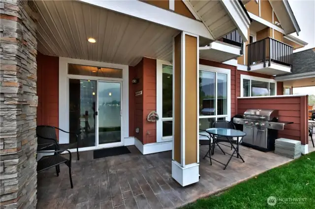 Covered Patio overlooking the Lake