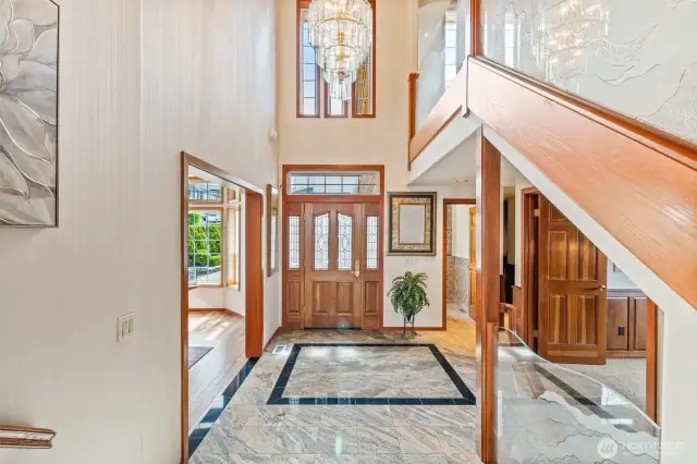 Beautiful tile entryway greats you as you enter this amazing home.