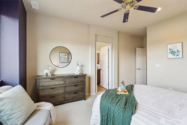 Primary bedroom with space for sitting area