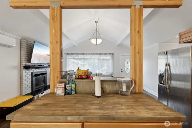 Island to living room.