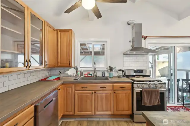 Kitchen with gas stove