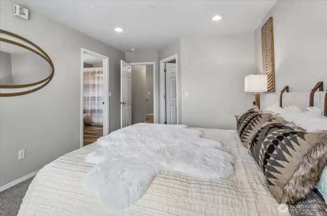 It has it's own full bath and walk in closet.