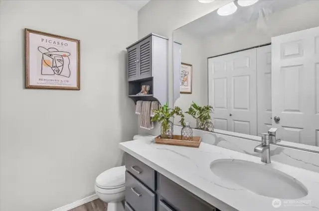 The garage level bath