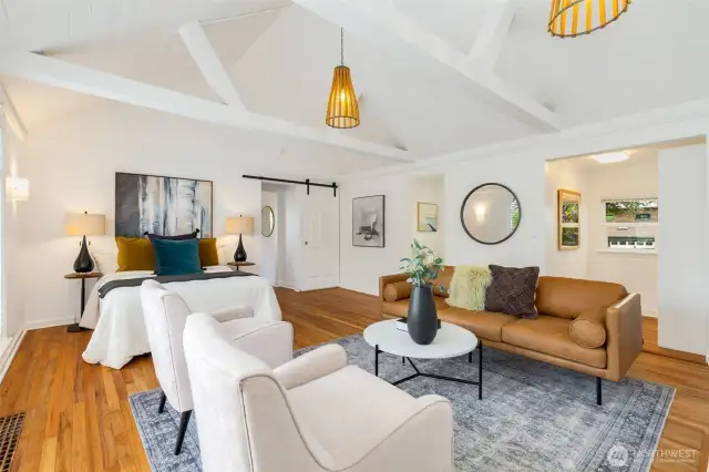 Main floor - use as a family room, primary suite, guest suite or combo