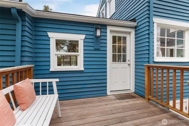 Deck off the kitchen for indoor/outdoor living