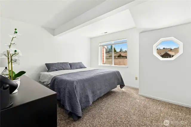 Primary bedroom faces South and large enough for a king size bed