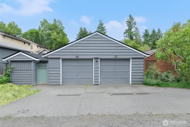 Oversized 650 sq ft garage with alley access—ideal for a future DADU, workshop, or multi-car parking.