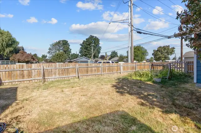 Huge side and back yard