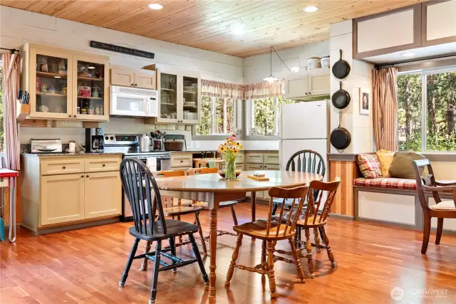 The kitchen's size and layout makes it a perfect gathering place for cooking, card games and afternoon naps.
