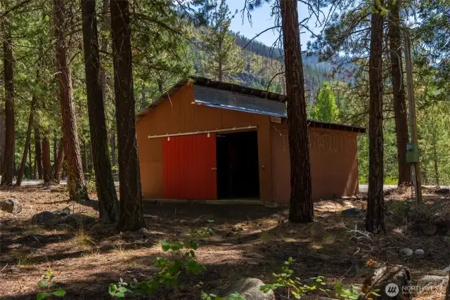 The 2-car garage is perfect for your truck or snowmobiles and is situated right on East Buttermilk Creek Road.