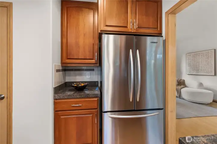 The perfect counter space to set up your coffee pot and start your day right.