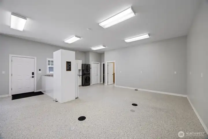 detached shop in floor heat