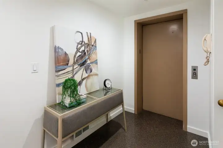 Private elevator entrance to the home
