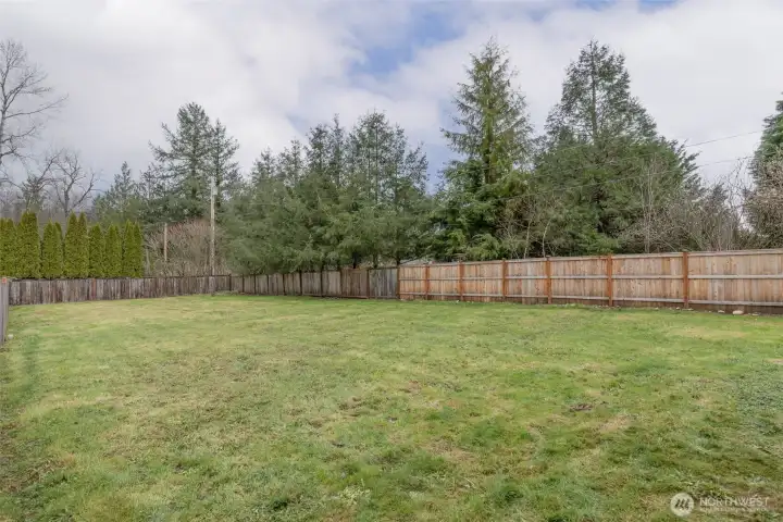 Another view of the backyard - A. The backyard of unit A is larger as it houses the drainfield