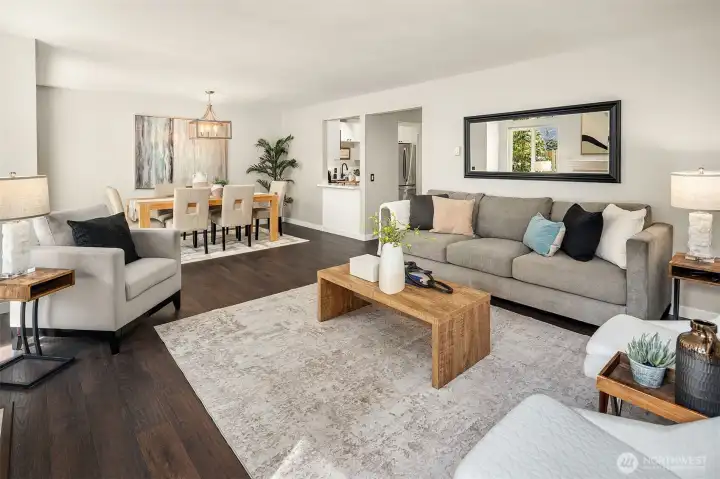 Open-concept living and dining room!