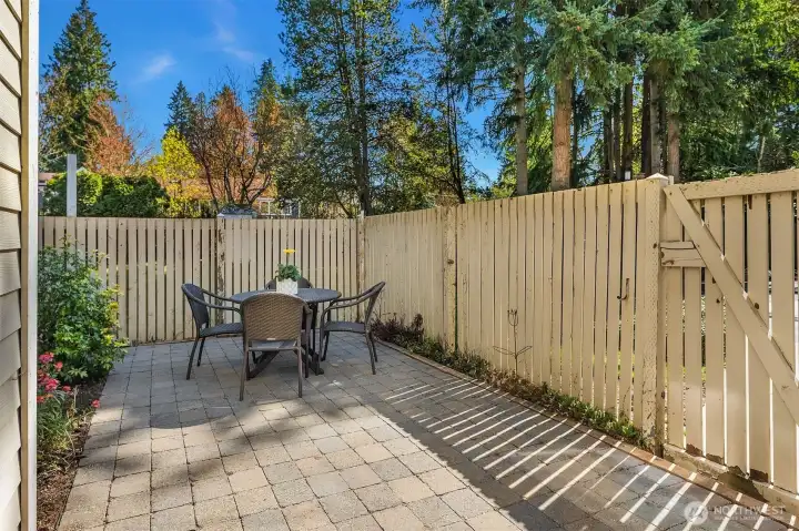 Fully fenced back yard with gate to ample guest parking!