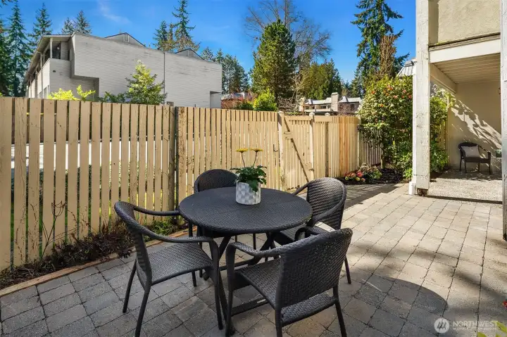 Pavers for easy maintenance.