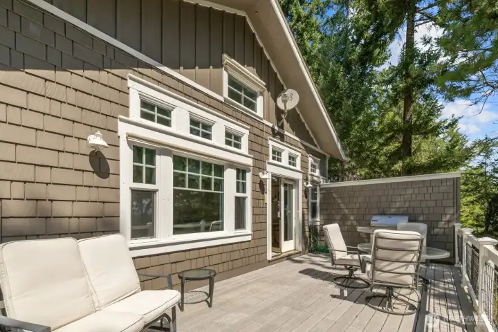 Take note of the exterior window shades that help keep it cool inside