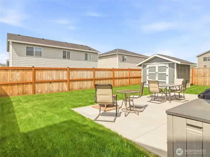 Backyard patio area