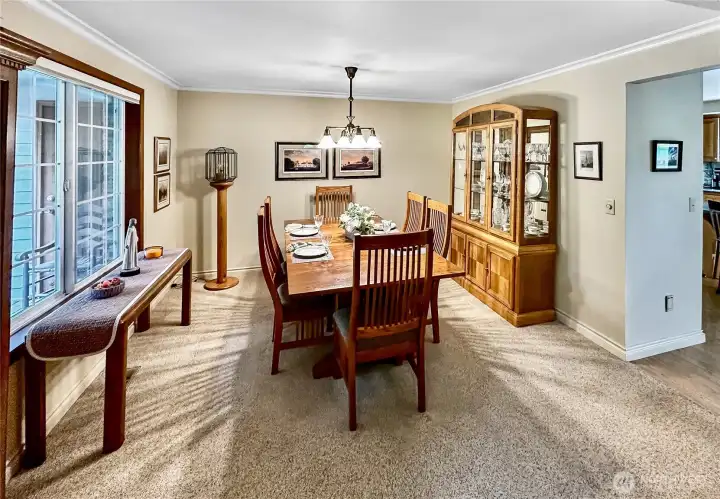 Ample formal dining room located just off the kitchen and living areas.