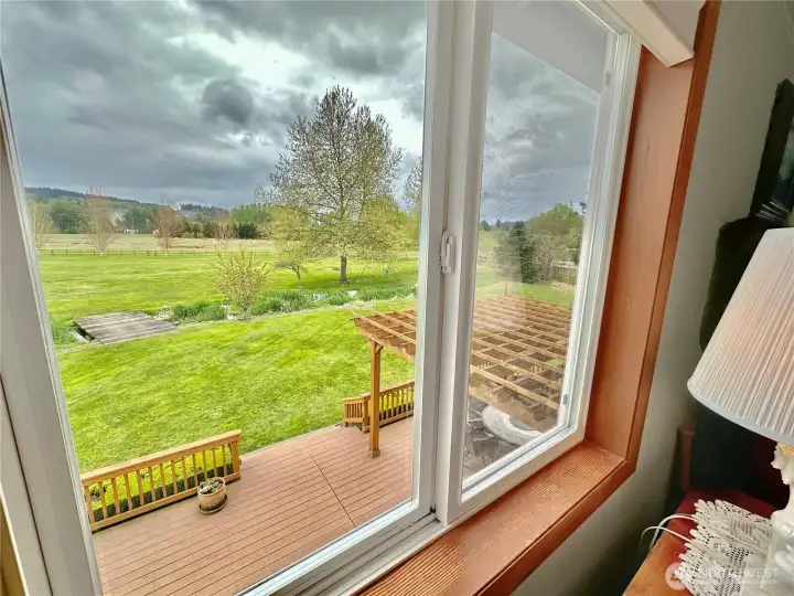 Territorial views from one of the primary windows...a lovely place to watch the clouds and weather changes.