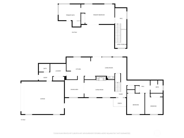 Floor plan, main and upper floors.
