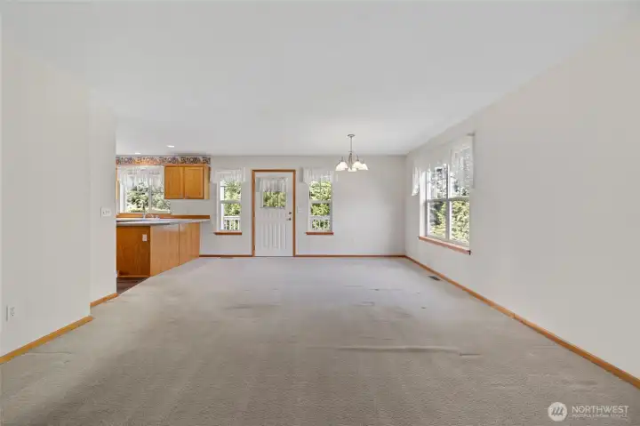 View of the combined living and dining area