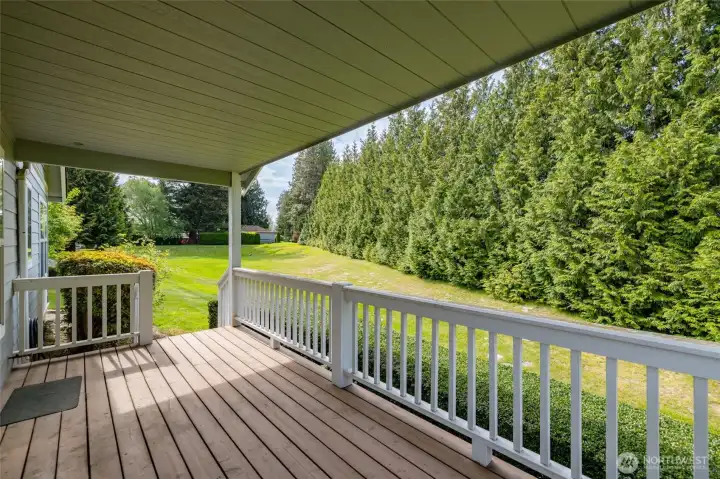 Enjoy the outdoors on your private covered back deck - no one behind you on this lot!