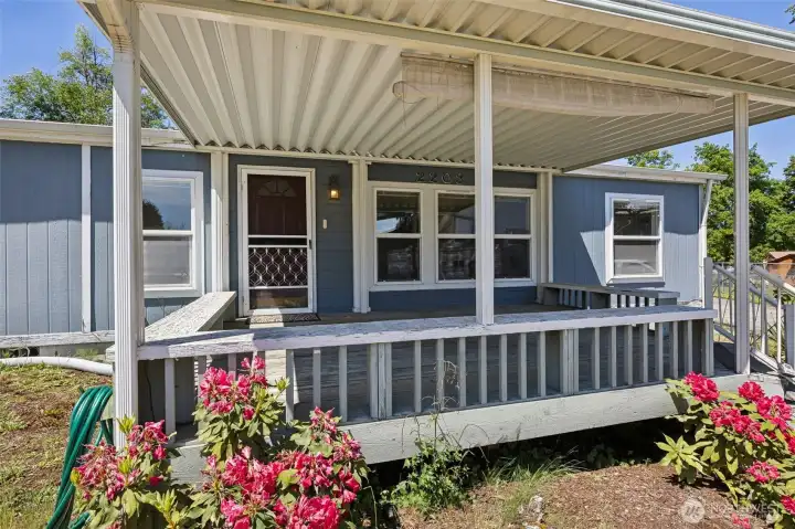 Covered front porch deck