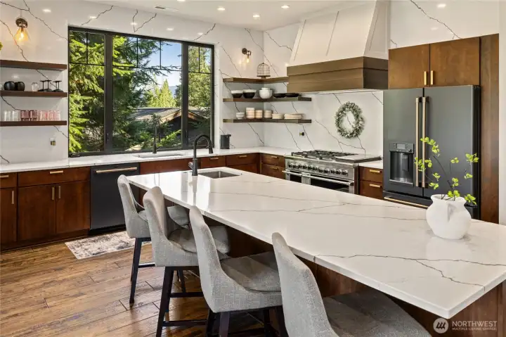 Kitchen with large window Kitchen with large window