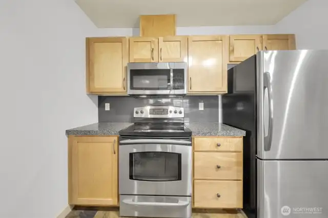 Entertainer’s dream kitchen! Stainless steel appliances & open layout.