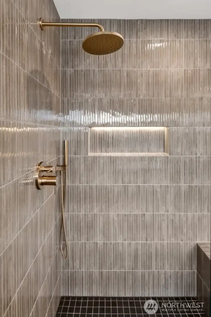 walk in tiled shower