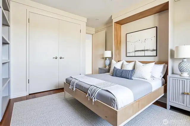 A Murphy Bed transforms this room into an elegant guest bedroom.